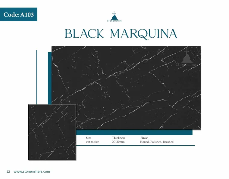 Black Marquina Marble slab