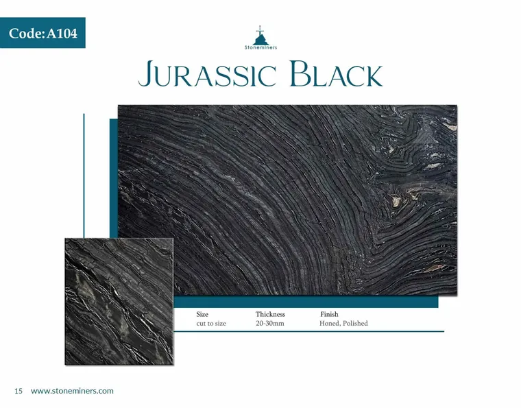 Black Jurassic Marble slab