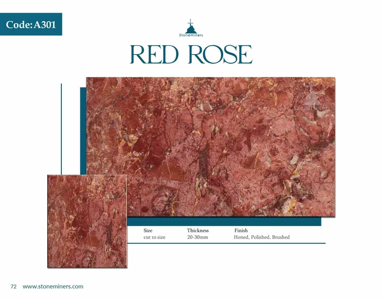 Red Rose Marble Marble slab