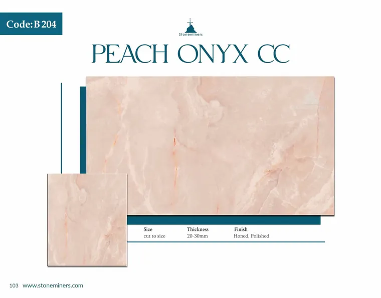 Peach Onyx (Cross Cut) Onyx