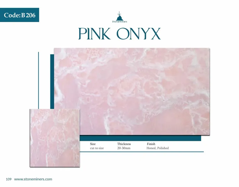 Pink Onyx Onyx slab