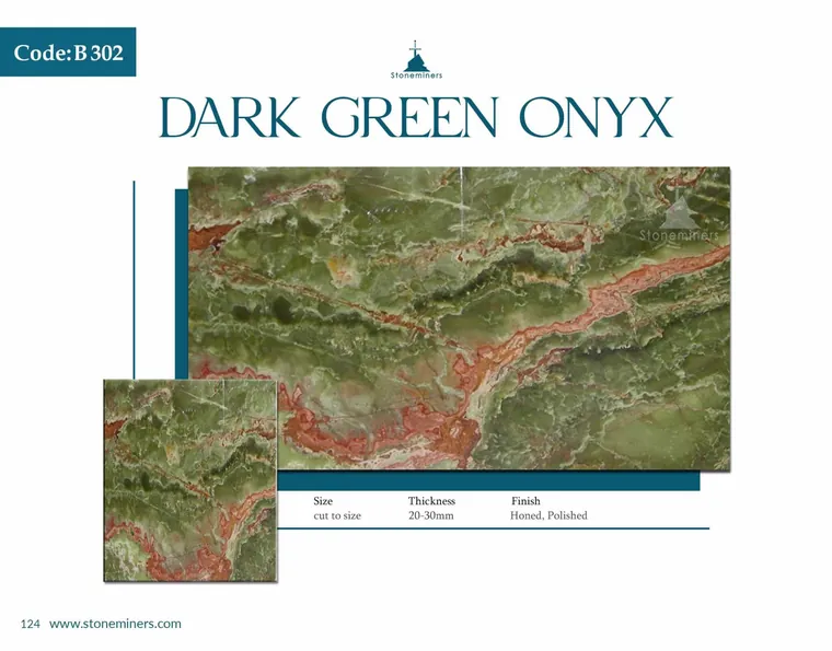 Dark Green Onyx Onyx slab