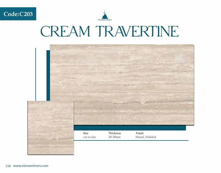 Cream Travertine Travertine slab