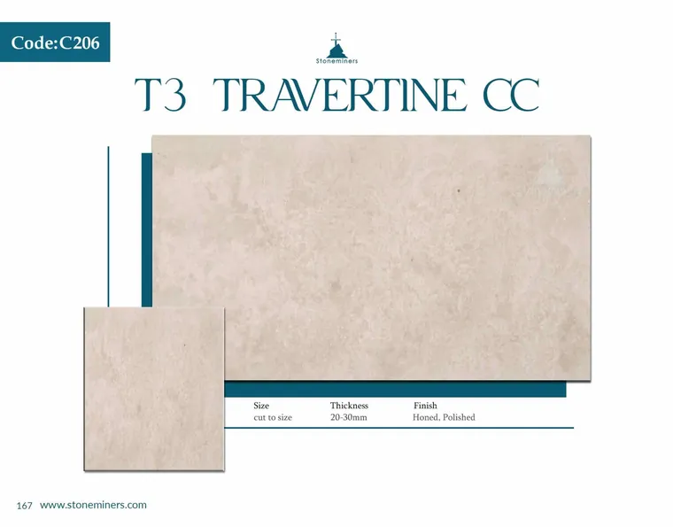 T3 Travertine (Cross Cut) Travertine slab