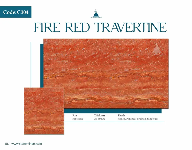 Fire Red Travertine Travertine slab