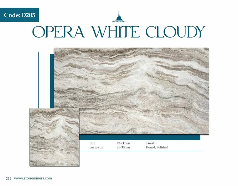 Opera White Cloudy Opera slab
